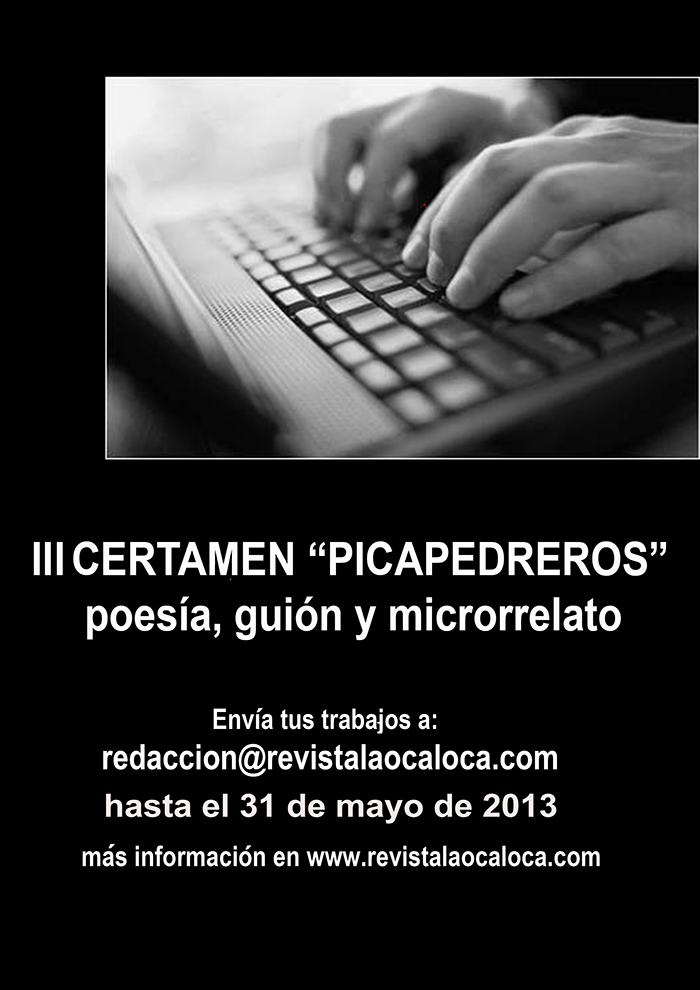 Felicitación a los participantes en el 3º Certamen "Picapedreros" de Poesía, Guión y Microrrelato