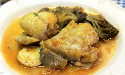 Bacalao con salsa de setas